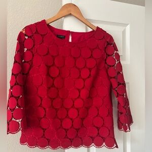 Talbots Vibrant Red holiday top XS